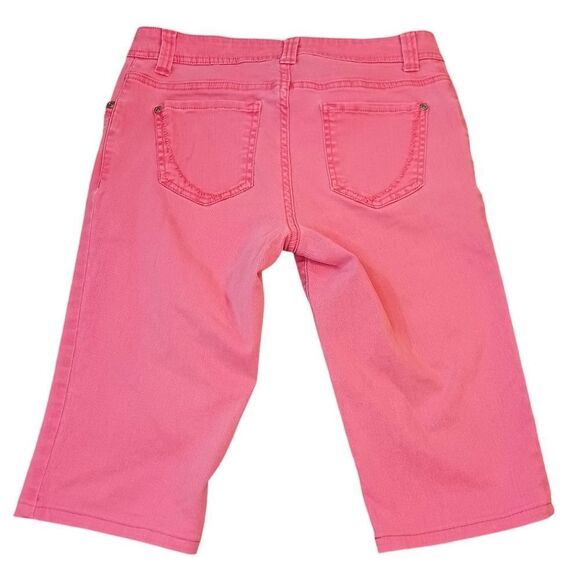 SONOMA Capri Jeans Knee Length Stretch Low Rise Embroidered Hot Pink Size 8P - Picture 2 of 13